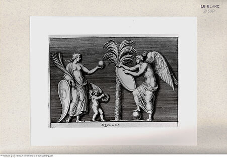 Vorderseite von Istituto Nazionale per la Grafica [http://creativecommons.org/publicdomain/mark/1.0/] "Parerga atqua ornamenta in Vaticani Palatij Xystis"; Stichfolge nach den Stuckarbeiten in den Loggien des VatikanVenus und allegorische Figur des Sieges (Bl 31) - , bh355139. Foto.