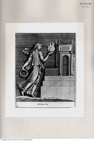 Vorderseite von Istituto Nazionale per la Grafica [http://creativecommons.org/publicdomain/mark/1.0/] "Parerga atqua ornamenta in Vaticani Palatij Xystis"; Stichfolge nach den Stuckarbeiten in den Loggien des VatikanOpfernde Frau: Zwickel der vierten Arkade; (Bl 11) - , bh355142. Foto.