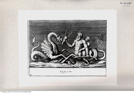 Vorderseite von Istituto Nazionale per la Grafica [http://creativecommons.org/publicdomain/mark/1.0/] "Parerga atqua ornamenta in Vaticani Palatij Xystis"; Stichfolge nach den Stuckarbeiten in den Loggien des VatikanTritonen; (Bl 19) - , bh355147. Foto.