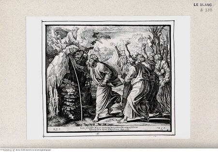 Vorderseite von Istituto Nazionale per la Grafica [http://creativecommons.org/publicdomain/mark/1.0/] Stichserie nach den Fresken der Loggien des VatikanMoses schlägt das Wasser aus dem Felsen (Bl 32) - , bh355159. Foto.