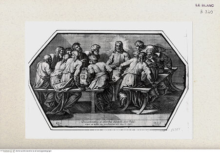 Vorderseite von Istituto Nazionale per la Grafica [http://creativecommons.org/publicdomain/mark/1.0/] Stichserie nach den Fresken der Loggien des VatikanDas Abendmahl (Bl 52) - , bh355164. Foto.