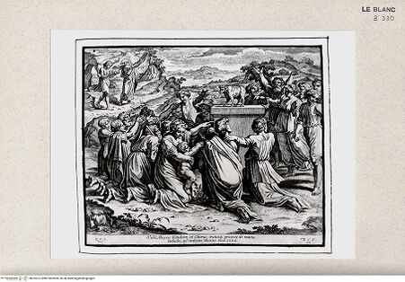 Vorderseite von Istituto Nazionale per la Grafica [http://creativecommons.org/publicdomain/mark/1.0/] Stichserie nach den Fresken der Loggien des VatikanDie Anbetung des Goldenen Kalbes (Bl 34) - , bh355167. Foto.