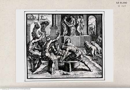 Vorderseite von Istituto Nazionale per la Grafica [http://creativecommons.org/publicdomain/mark/1.0/] Stichserie nach den Fresken der Loggien des VatikanSalomons Tempelbau (Bl 48) - , bh355168. Foto.