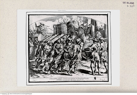 Vorderseite von Istituto Nazionale per la Grafica [http://creativecommons.org/publicdomain/mark/1.0/] Stichserie nach den Fresken der Loggien des VatikanDer Fall Jerichos (Bl 38) - , bh355170. Foto.