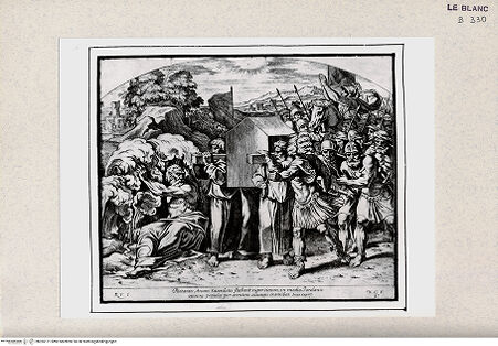 Vorderseite von Istituto Nazionale per la Grafica [http://creativecommons.org/publicdomain/mark/1.0/] Stichserie nach den Fresken der Loggien des VatikanDie Überquerung des Jordans (Bl 37) - , bh355171. Foto.