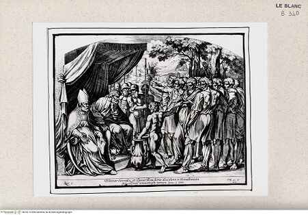 Vorderseite von Istituto Nazionale per la Grafica [http://creativecommons.org/publicdomain/mark/1.0/] Stichserie nach den Fresken der Loggien des VatikanDie Teilung des Gelobten Landes (Bl 40) - , bh355173. Foto.