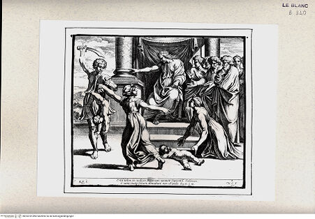 Vorderseite von Istituto Nazionale per la Grafica [http://creativecommons.org/publicdomain/mark/1.0/] Stichserie nach den Fresken der Loggien des VatikanSalomons Urteil (Bl 46) - , bh355182. Foto.