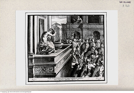 Vorderseite von Istituto Nazionale per la Grafica [http://creativecommons.org/publicdomain/mark/1.0/] Stichserie nach den Fresken der Loggien des VatikanDavid und Bathseba (Bl 44) - , bh355183. Foto.