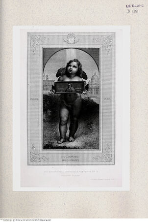 Vorderseite von Istituto Nazionale per la Grafica [http://creativecommons.org/publicdomain/mark/1.0/] Putto mit dem Bildnis Pius IX. (aus der "Madonna di Foligno") - , bh355234. Foto.