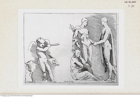 Vorderseite von Istituto Nazionale per la Grafica [http://creativecommons.org/publicdomain/mark/1.0/] Amorette mit Ziege; Merkur und der Wanderer - , bh355241. Foto.