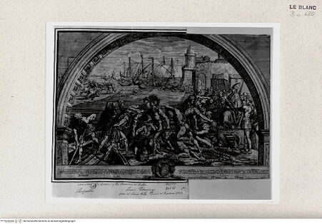 Vorderseite von Istituto Nazionale per la Grafica [http://creativecommons.org/publicdomain/mark/1.0/] Die Schlacht von Ostia (Sala dell'Incendio) - , bh355254. Foto.