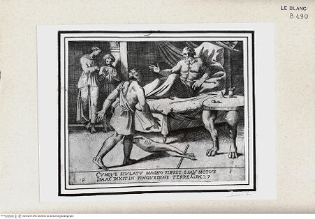 Vorderseite von Istituto Nazionale per la Grafica [http://creativecommons.org/publicdomain/mark/1.0/] "Historia del Testamento Vecchio dipinta in Roma nel Vaticano da Raffaello di Urbino"... 1613Isaak und Esau - , bh355282. Foto.