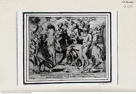 Vorderseite von Istituto Nazionale per la Grafica [http://creativecommons.org/publicdomain/mark/1.0/] "Historia del Testamento Vecchio dipinta in Roma nel Vaticano da Raffaello di Urbino"... 1613Jakob auf dem Weg nach Kanaan - , bh355285. Foto.