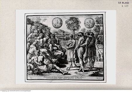 Vorderseite von Istituto Nazionale per la Grafica [http://creativecommons.org/publicdomain/mark/1.0/] Stichserie nach den Fresken der Loggien des VatikanJoseph erklärt den Brüdern seinen Traum (Bl 25) - , bh355289. Foto.