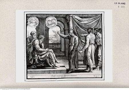 Vorderseite von Istituto Nazionale per la Grafica [http://creativecommons.org/publicdomain/mark/1.0/] Stichserie nach den Fresken der Loggien des VatikanJoseph deutet die Träume des Pharao (Bl 28) - , bh355292. Foto.