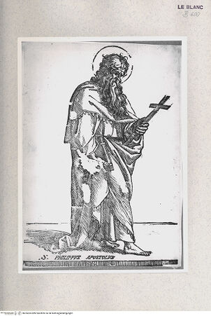 Vorderseite von Istituto Nazionale per la Grafica [http://creativecommons.org/publicdomain/mark/1.0/] Christus und die Apostel; nach Raphaels Fresken im VatikanDer Heilige Philippus - , bh355305. Foto.