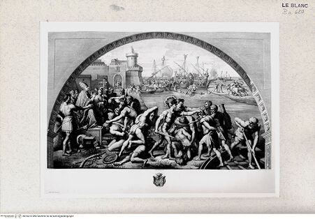 Vorderseite von Istituto Nazionale per la Grafica [http://creativecommons.org/publicdomain/mark/1.0/] Die Schlacht von Ostia (Stanza dell'Incendio) - , bh355323. Foto.