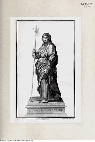 Vorderseite von Istituto Nazionale per la Grafica [http://creativecommons.org/publicdomain/mark/1.0/] Serie der 12 ApostelDer Heilige Thaddäus - , bh355344. Foto.
