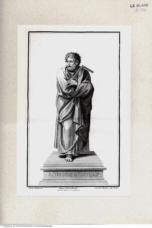 Vorderseite von Istituto Nazionale per la Grafica [http://creativecommons.org/publicdomain/mark/1.0/] Serie der 12 ApostelDer Heilige Thomas - , bh355345. Foto.