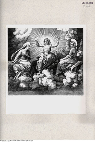 Vorderseite von Istituto Nazionale per la Grafica [http://creativecommons.org/publicdomain/mark/1.0/] Christus in der Glorie mit der Madonna und Johannes - , bh355355. Foto.