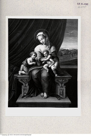 Vorderseite von Istituto Nazionale per la Grafica [http://creativecommons.org/publicdomain/mark/1.0/] "Madonna della farfalla" (1. Zustand) - , bh355371. Foto.