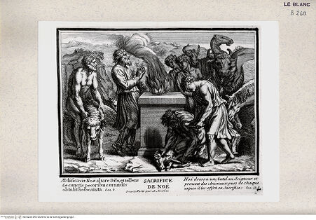 Vorderseite von Istituto Nazionale per la Grafica [http://creativecommons.org/publicdomain/mark/1.0/] Serie von Stichen nach den Loggien des VatikanDas Opfer Noahs (Bl 40) - , bh355420. Foto.