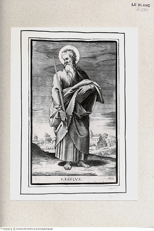 Vorderseite von Istituto Nazionale per la Grafica [http://creativecommons.org/publicdomain/mark/1.0/] Christus und die Apostel nach Raffaels Fresken der Sala dei PalafrenieriDer Heilige Paulus - , bh355442. Foto.