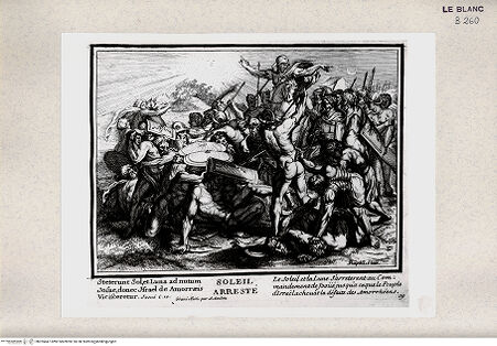 Vorderseite von Istituto Nazionale per la Grafica [http://creativecommons.org/publicdomain/mark/1.0/] Serie von Stichen nach den Loggien des VatikanJosua heisst die Sonne stillstehen (Bl 39) - , bh355447. Foto.