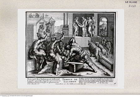 Vorderseite von Istituto Nazionale per la Grafica [http://creativecommons.org/publicdomain/mark/1.0/] Serie von Stichen nach den Loggien des VatikanSalomons Tempelbau (Bl 46) - , bh355449. Foto.