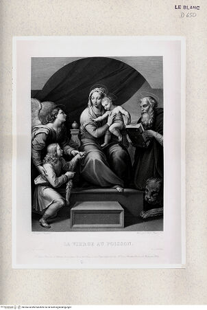 Vorderseite von Istituto Nazionale per la Grafica [http://creativecommons.org/publicdomain/mark/1.0/] "Madonna del pesce"; Madonna mit dem Fisch - , bh355474. Foto.