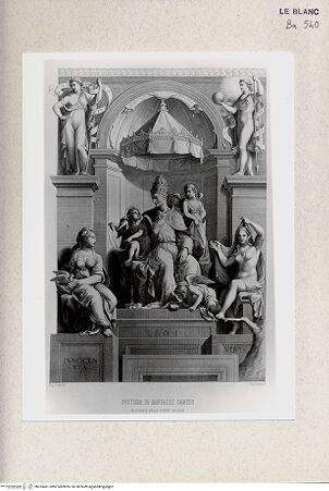 Vorderseite von Istituto Nazionale per la Grafica, Calcografia [http://creativecommons.org/publicdomain/mark/1.0/] Leo I. mit den allegorischen Figuren der Wahrheit und der Unschuld - , bh355481. Foto.