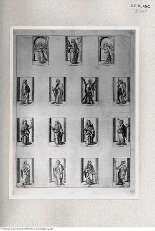 Vorderseite von Istituto Nazionale per la Grafica [http://creativecommons.org/publicdomain/mark/1.0/] "Piccoli Santi"; Folge nach Raimondis Stichen nach Raffaels Fresken in der Sala dei PalafrenieriChristus mit den 12 Aposteln und 2 Engeln - , bh355498. Foto.