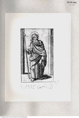 Vorderseite von Istituto Nazionale per la Grafica [http://creativecommons.org/publicdomain/mark/1.0/] "Piccoli Santi"; Folge nach Raimondis Stichen nach Raffaels Fresken in der Sala dei PalafrenieriDer Heilige Matthias - , bh355507. Foto.