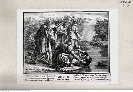 Vorderseite von Istituto Nazionale per la Grafica [http://creativecommons.org/publicdomain/mark/1.0/] Serie von Stichen nach den Loggien des VatikanDie Findung des Moses (Bl 29) - , bh355522. Foto.