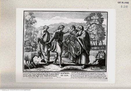 Vorderseite von Istituto Nazionale per la Grafica [http://creativecommons.org/publicdomain/mark/1.0/] Serie von Stichen nach den Loggien des VatikanDie Begegnung mit Laban (Bl 23) - , bh355526. Foto.