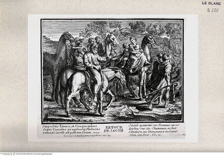 Vorderseite von Istituto Nazionale per la Grafica [http://creativecommons.org/publicdomain/mark/1.0/] Serie von Stichen nach den Loggien des VatikanDie Rückkehr Jakobs (Bl 24) - , bh355528. Foto.