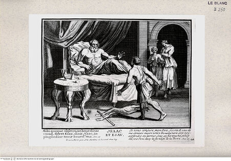 Vorderseite von Istituto Nazionale per la Grafica [http://creativecommons.org/publicdomain/mark/1.0/] Serie von Stichen nach den Loggien des VatikanIsaak und Esau (Bl 20) - , bh355533. Foto.