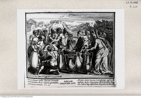 Vorderseite von Istituto Nazionale per la Grafica [http://creativecommons.org/publicdomain/mark/1.0/] Serie von Stichen nach den Loggien des VatikanAbraham und Melchisedech (Bl 13) - , bh355536. Foto.