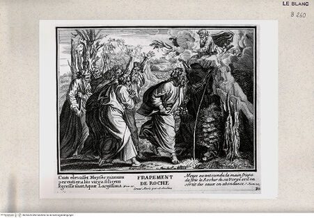 Vorderseite von Istituto Nazionale per la Grafica [http://creativecommons.org/publicdomain/mark/1.0/] Serie von Stichen nach den Loggien des VatikanMoses schlägt das Wasser aus dem Felsen (Bl 32) - , bh355539. Foto.