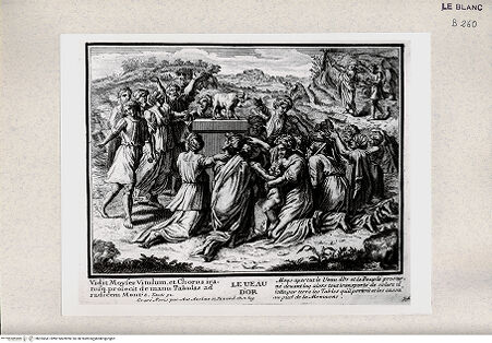 Vorderseite von Istituto Nazionale per la Grafica [http://creativecommons.org/publicdomain/mark/1.0/] Serie von Stichen nach den Loggien des VatikanDas Goldene Kalb (Bl 34) - , bh355541. Foto.