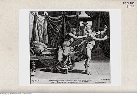 Vorderseite von Istituto Nazionale per la Grafica, Calcografia [http://creativecommons.org/publicdomain/mark/1.0/] "Imagines Veteris ac Novi Testamenti", Serie der biblischen Geschichten nach RaffaelJoseph und die Frau des Potiphar - , bh355550. Foto.