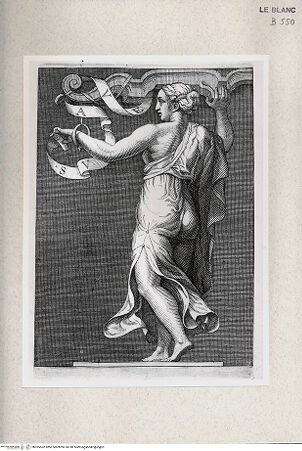 Vorderseite von Istituto Nazionale per la Grafica [http://creativecommons.org/publicdomain/mark/1.0/] Serie von Stichen nach den Fresken der Sala di Costantino in den Stanzen RaffaelsKaryatide, ein Joch tragend - , bh355562. Foto.