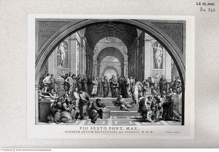 Vorderseite von Istituto Nazionale per la Grafica [http://creativecommons.org/publicdomain/mark/1.0/] Die Schule von Athen - , bh355607. Foto.