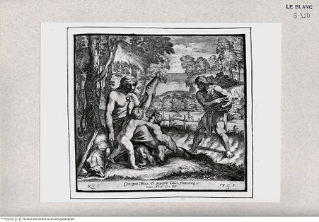 Vorderseite von Istituto Nazionale per la Grafica [http://creativecommons.org/publicdomain/mark/1.0/] Stichserie nach den Fresken der Loggien des VatikanAdam und Eva mit Kain und Abel (Bl. 8) - , bh355620. Foto.