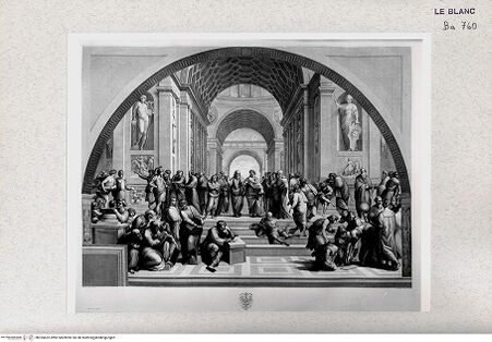 Vorderseite von Istituto Nazionale per la Grafica [http://creativecommons.org/publicdomain/mark/1.0/] Die Schule von Athen - , bh355652. Foto.