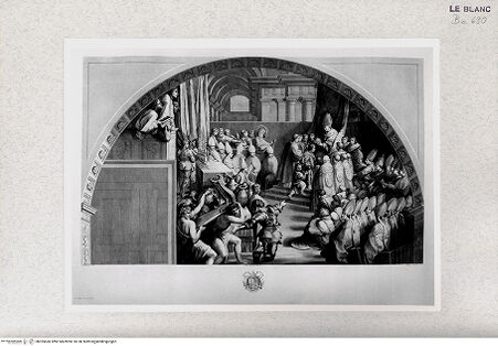 Vorderseite von Istituto Nazionale per la Grafica [http://creativecommons.org/publicdomain/mark/1.0/] Die Krönung Karls des Großen (Stanza dell'Incendio) - , bh355660. Foto.