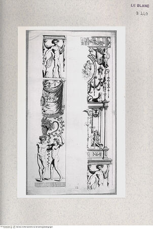 Vorderseite von Istituto Nazionale per la Grafica [http://creativecommons.org/publicdomain/mark/1.0/] Serie nach den Grotesken auf den Pilastern der vatikanischen LoggienFries des zehnten Pilasters; (Bl. 12) - , bh355673. Foto.