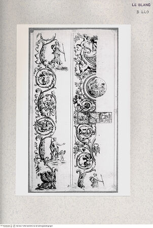 Vorderseite von Istituto Nazionale per la Grafica [http://creativecommons.org/publicdomain/mark/1.0/] Serie nach den Grotesken auf den Pilastern der vatikanischen LoggienFries des fünften äusseren Pilasters; (Bl 8) - , bh355677. Foto.