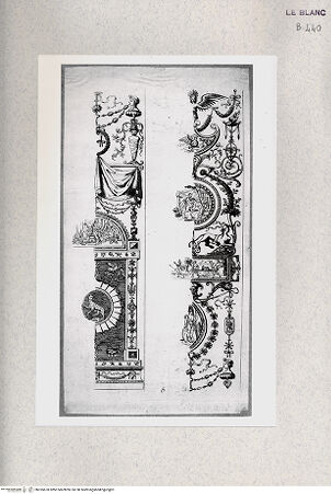 Vorderseite von Istituto Nazionale per la Grafica [http://creativecommons.org/publicdomain/mark/1.0/] Serie nach den Grotesken auf den Pilastern der vatikanischen LoggienFriese des zehnten äusseren Pilasters; (Bl 6) - , bh355678. Foto.