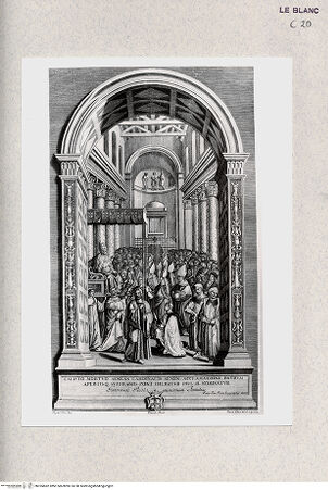 Vorderseite von Istituto Nazionale per la Grafica [http://creativecommons.org/publicdomain/mark/1.0/] Enea Silvio Piccolomini wird zum Papst Pius II. gewählt (aus der Serie von 10 Blättern "Geschichte Pius II.) - , bh355682. Foto.